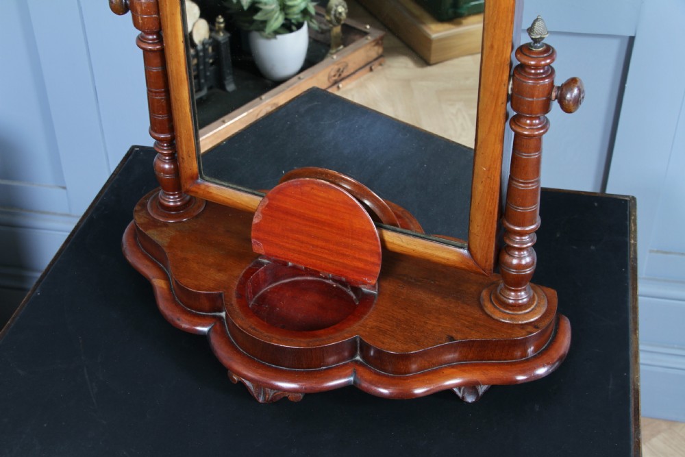 Antique Late Victorian Turned Mahogany Dressing Table Toilet Swing Mirror C1880 View III