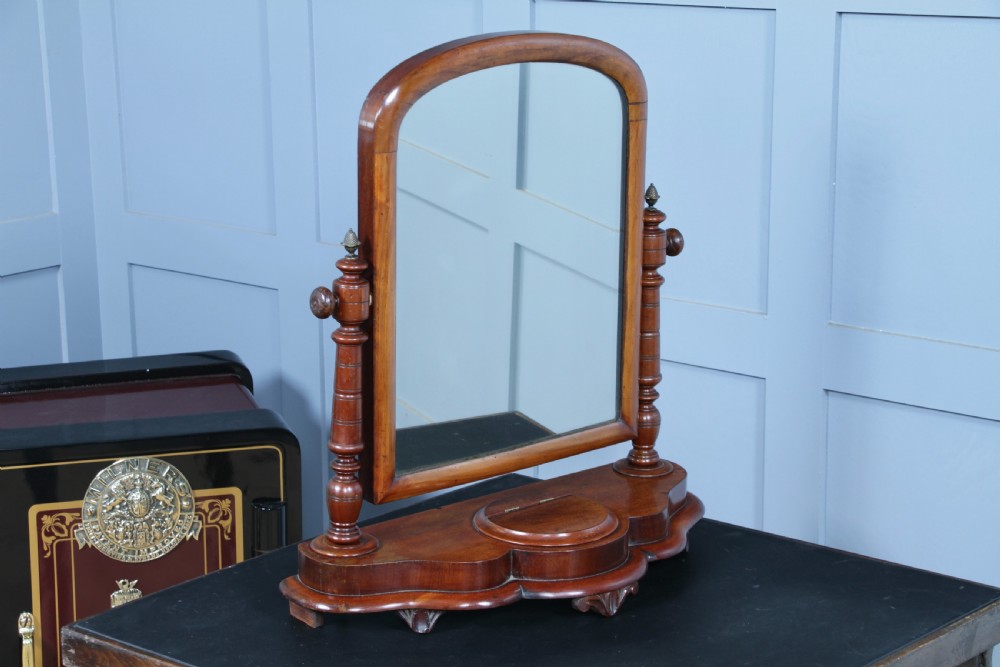 Antique Late Victorian Turned Mahogany Dressing Table Toilet Swing Mirror C1880 View IV