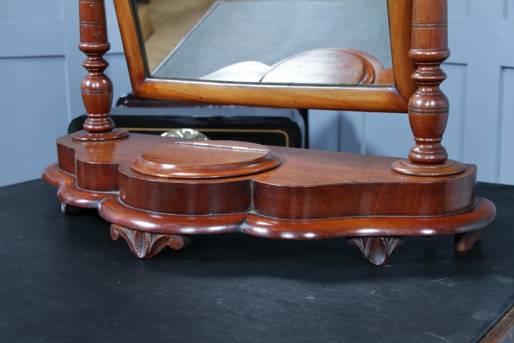 Antique Late Victorian Turned Mahogany Dressing Table Toilet Swing Mirror C1880 View V