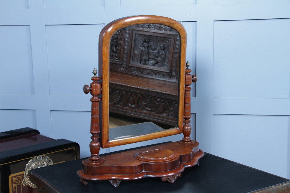 Antique Late Victorian Turned Mahogany Dressing Table Toilet Swing Mirror C1880 View VIII