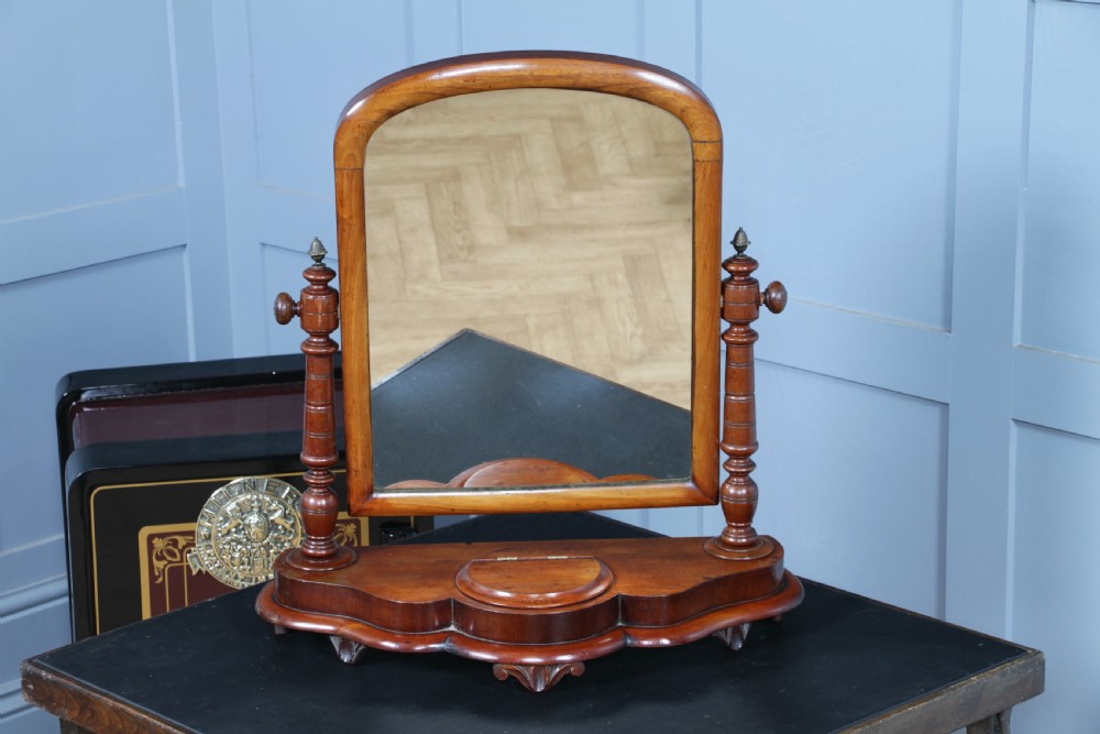 Antique Late Victorian Turned Mahogany Dressing Table Toilet Swing Mirror C1880 View IX