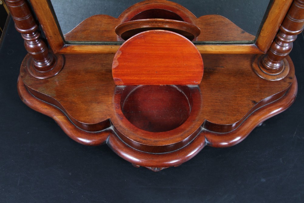 Antique Late Victorian Turned Mahogany Dressing Table Toilet Swing Mirror C1880 View X