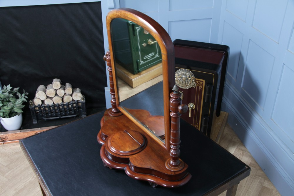 Antique Late Victorian Turned Mahogany Dressing Table Toilet Swing Mirror C1880 View XII