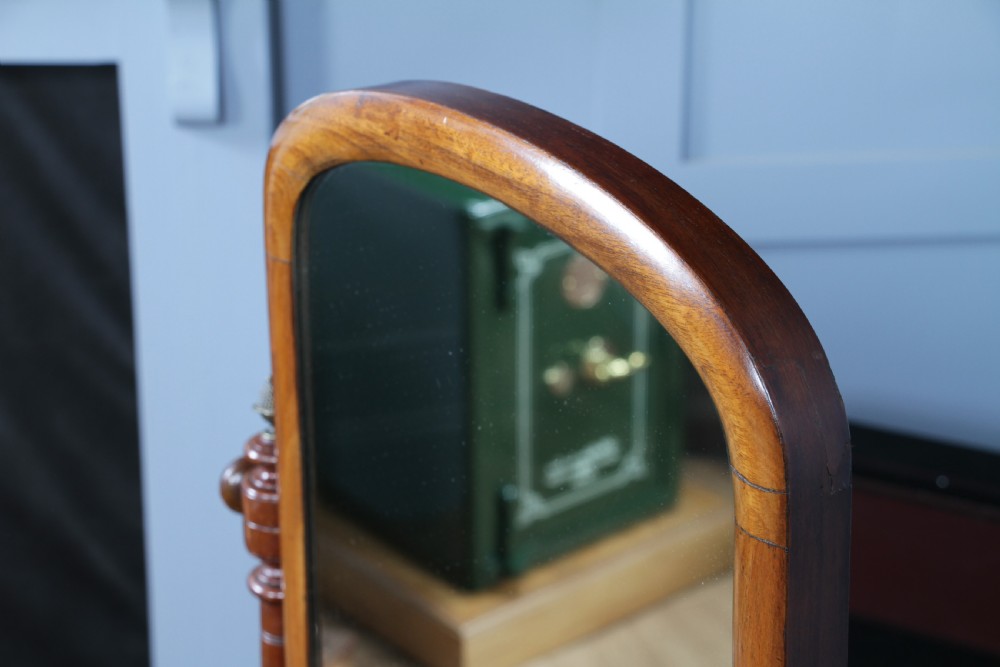 Antique Late Victorian Turned Mahogany Dressing Table Toilet Swing Mirror C1880 View XIII