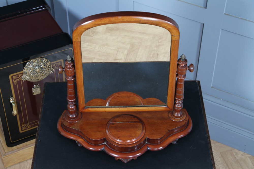 Antique Late Victorian Turned Mahogany Dressing Table Toilet Swing Mirror C1880 View XIV