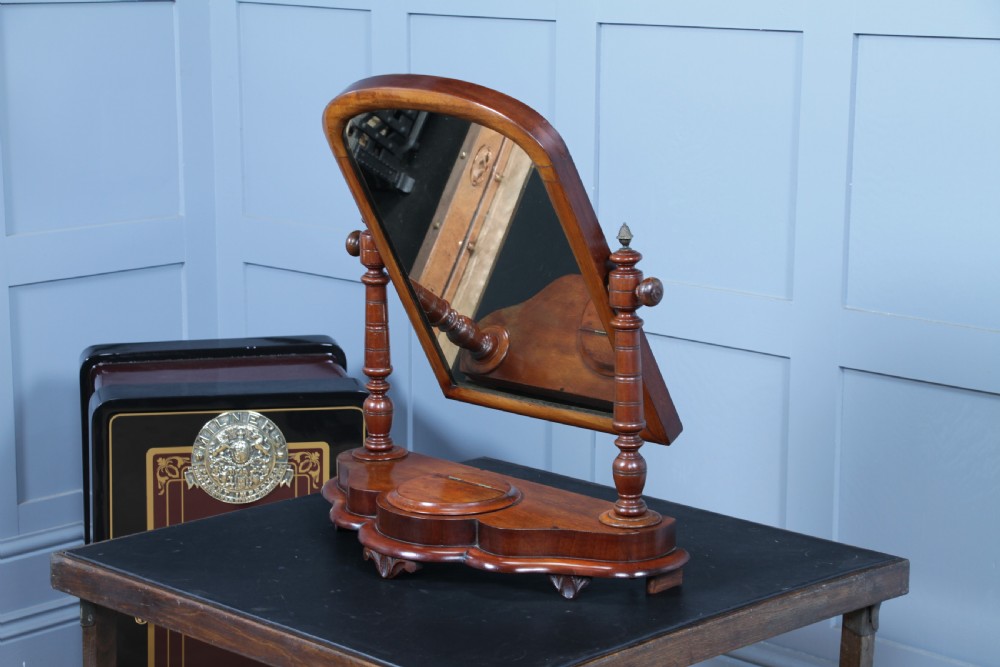 Antique Late Victorian Turned Mahogany Dressing Table Toilet Swing Mirror C1880 View XV