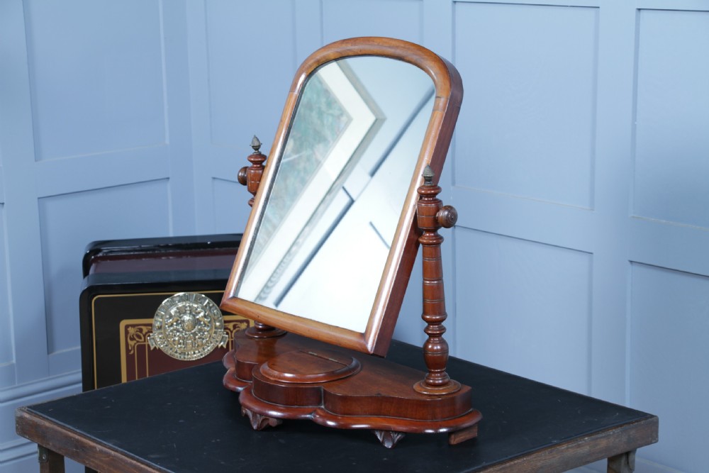 Antique Late Victorian Turned Mahogany Dressing Table Toilet Swing Mirror C1880 View XVI