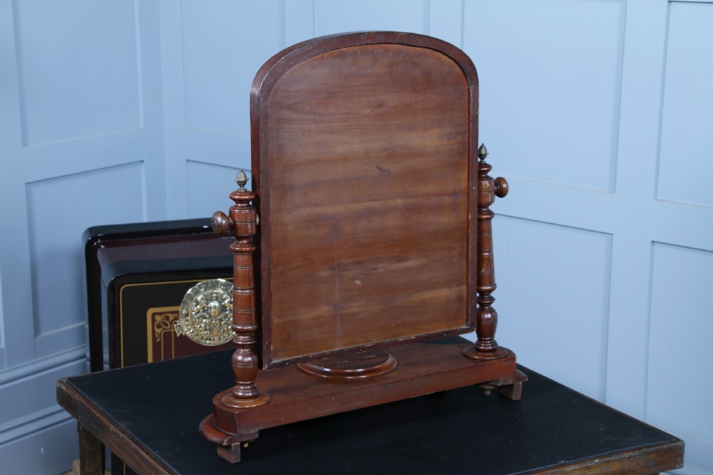 Antique Late Victorian Turned Mahogany Dressing Table Toilet Swing Mirror C1880 View XVII
