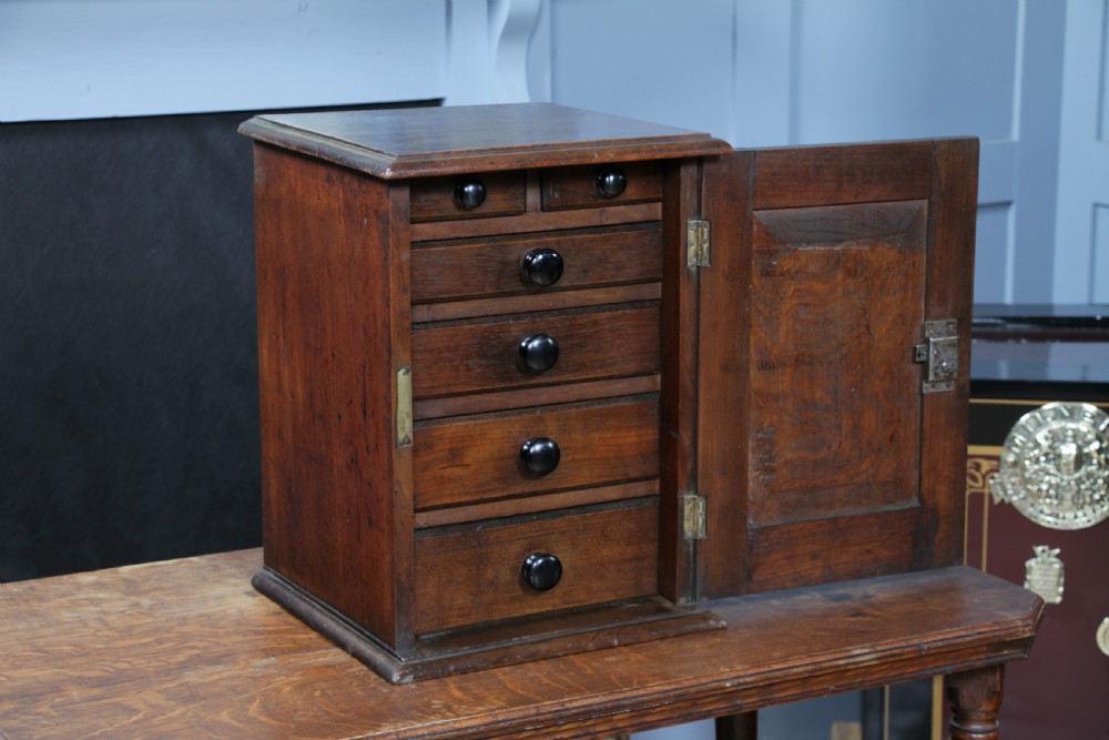 Small Antique 19th Century Walnut & Oak Spice Cabinet