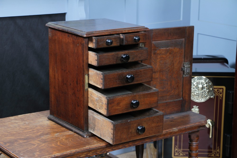 Small Antique 19th Century Walnut & Oak Spice Cabinet View III