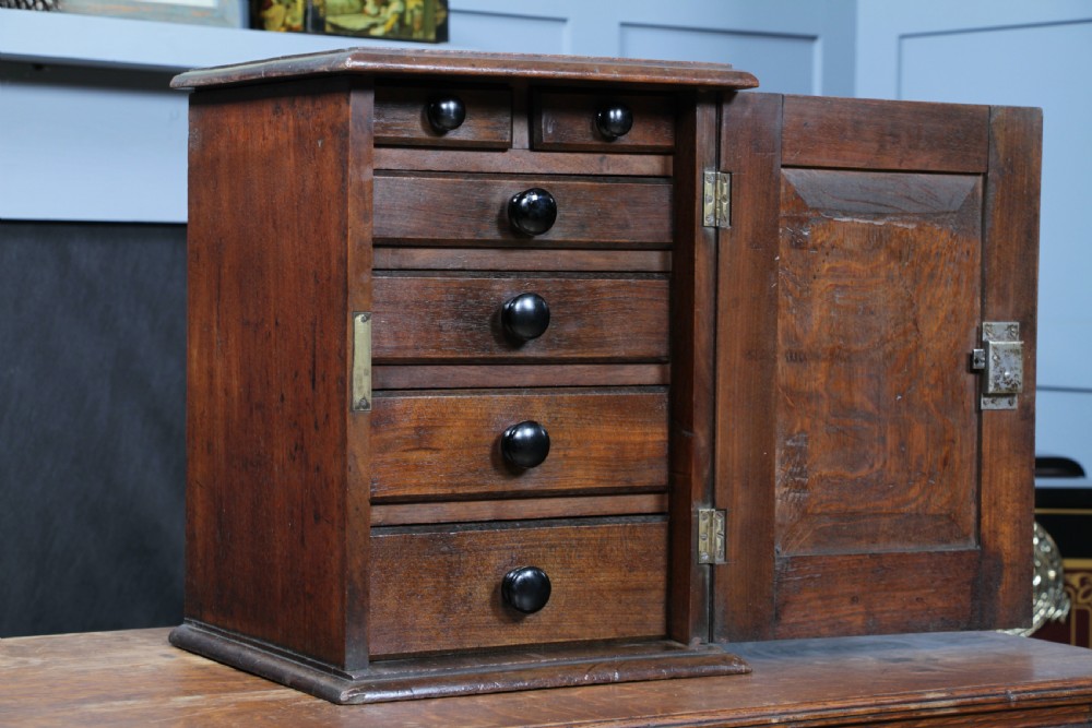 Small Antique 19th Century Walnut & Oak Spice Cabinet View V