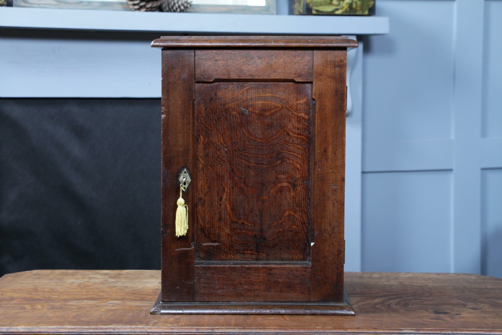 Small Antique 19th Century Walnut & Oak Spice Cabinet View VI