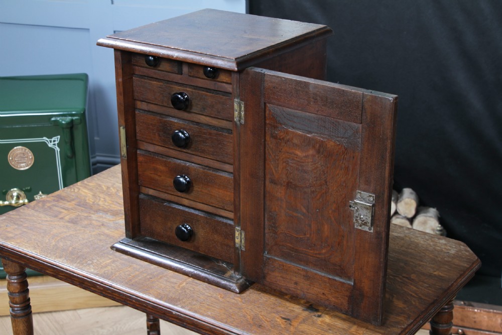Small Antique 19th Century Walnut & Oak Spice Cabinet View IX