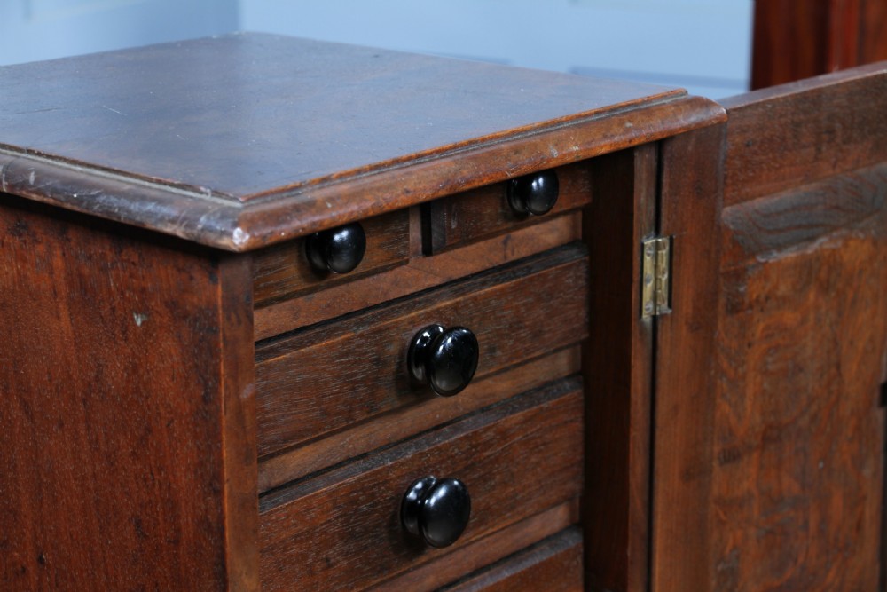 Small Antique 19th Century Walnut & Oak Spice Cabinet View X