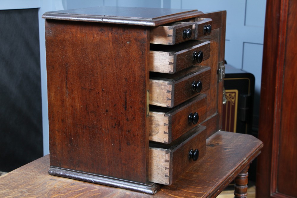 Small Antique 19th Century Walnut & Oak Spice Cabinet View XII