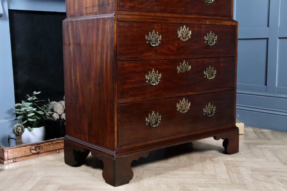 Antique George III Georgian Mahogany Chest on Chest 8 Drawers With Key C1770 View VIII