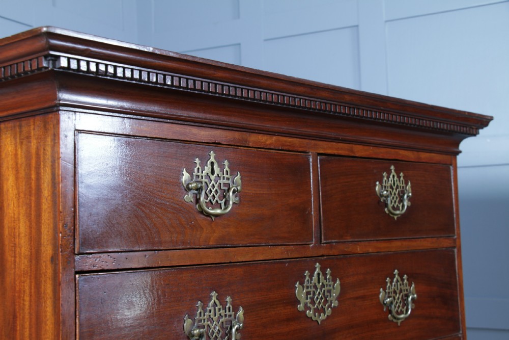 Antique George III Georgian Mahogany Chest on Chest 8 Drawers With Key C1770 View X