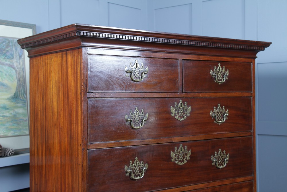 Antique George III Georgian Mahogany Chest on Chest 8 Drawers With Key C1770 View XI