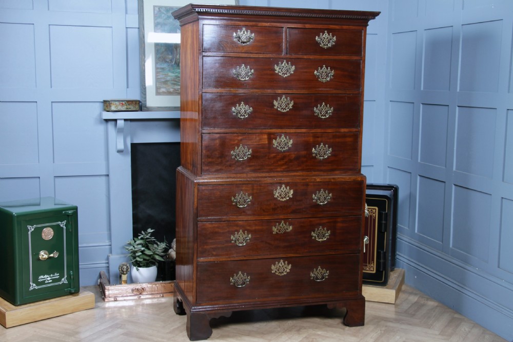 Antique George III Georgian Mahogany Chest on Chest 8 Drawers With Key C1770 View XXIII