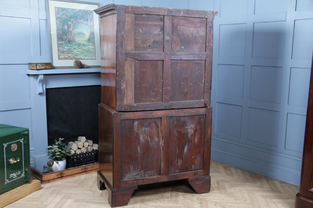 Antique George III Georgian Mahogany Chest on Chest 8 Drawers With Key C1770 View XXV