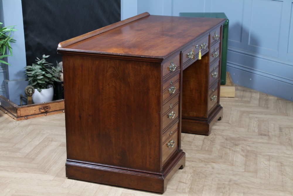 Antique Late Victorian Twin Pedestal Walnut Clerk's Desk C1880 View XII
