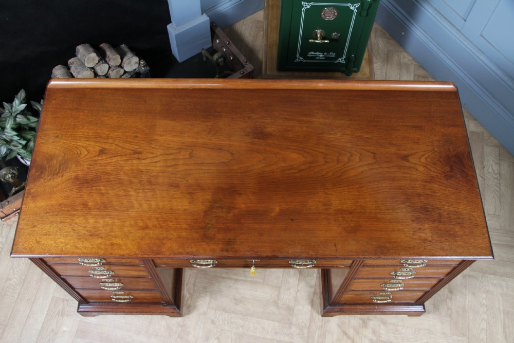 Antique Late Victorian Twin Pedestal Walnut Clerk's Desk C1880 View XIV