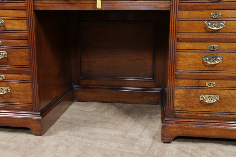 Antique Late Victorian Twin Pedestal Walnut Clerk's Desk C1880 View XV