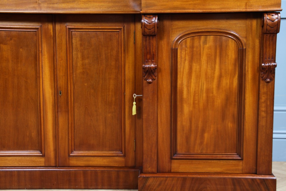Outstanding Original Antique Victorian Grand 4 Door Blond Fiddleback Mahogany Breakfront Sideboard C1870 View XII