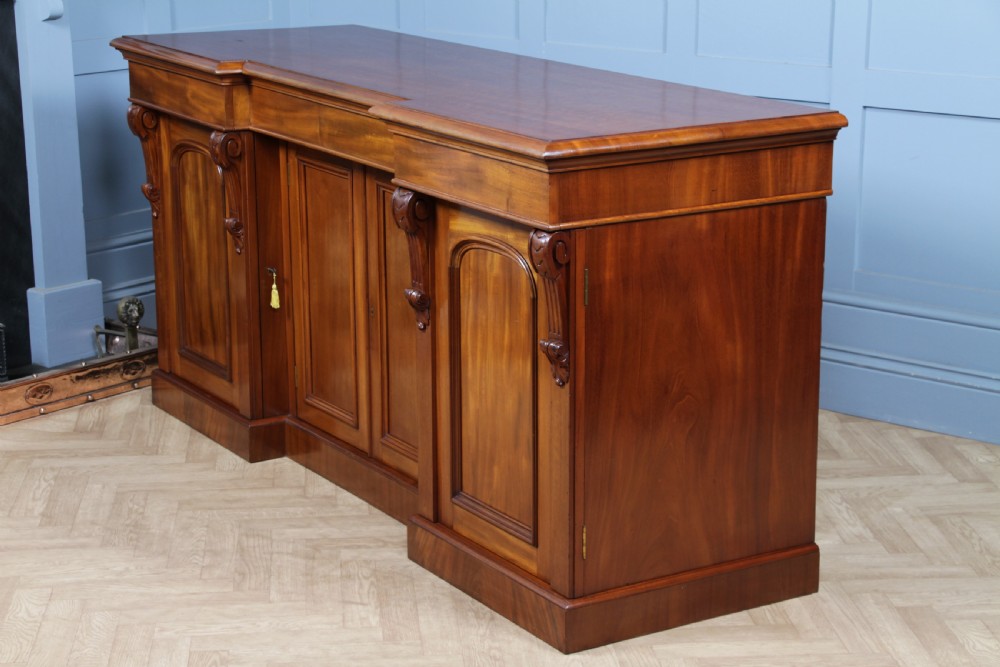 Outstanding Original Antique Victorian Grand 4 Door Blond Fiddleback Mahogany Breakfront Sideboard C1870 View XXI