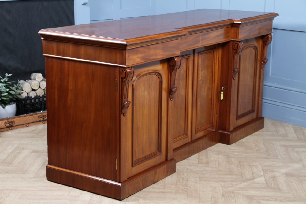 Outstanding Original Antique Victorian Grand 4 Door Blond Fiddleback Mahogany Breakfront Sideboard C1870 View XXII