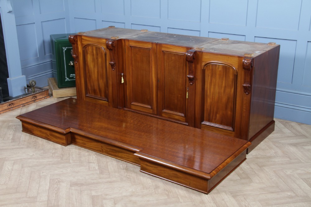 Outstanding Original Antique Victorian Grand 4 Door Blond Fiddleback Mahogany Breakfront Sideboard C1870 View XXIV