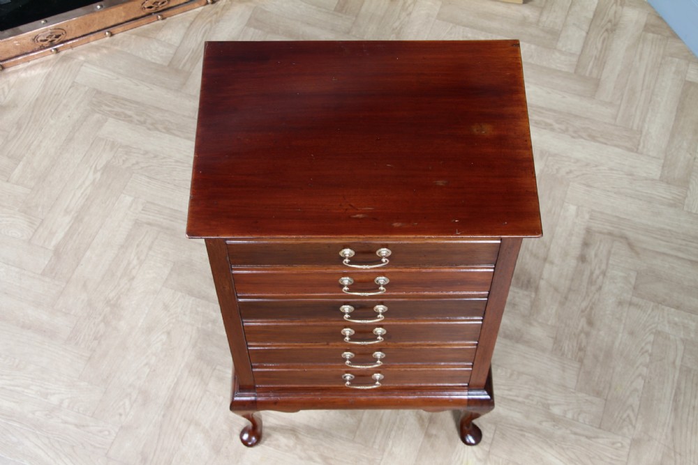 Antique Edwardian Mahogany Music Sheet Cabinet Chest of 6 Drop Front Drawers View VIII