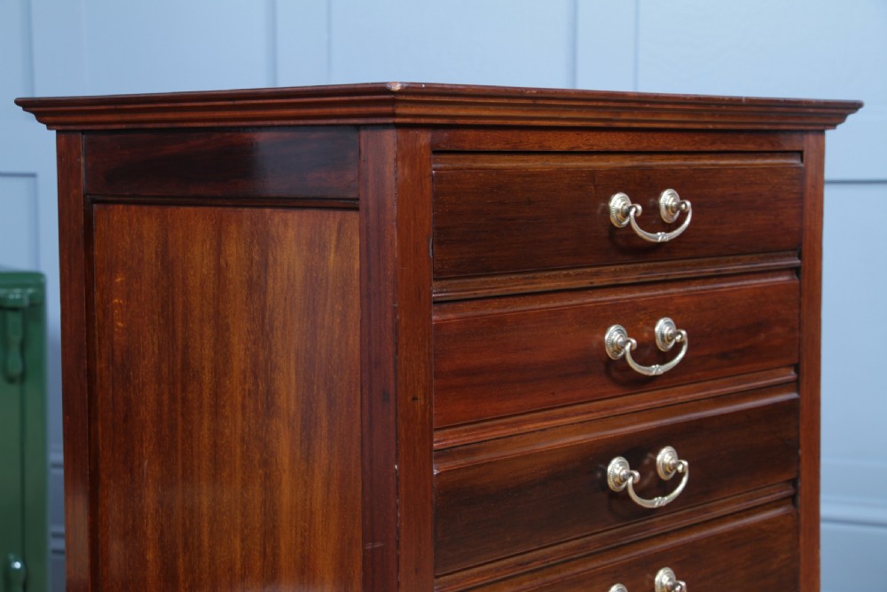 Antique Edwardian Mahogany Music Sheet Cabinet Chest of 6 Drop Front Drawers View XVIII