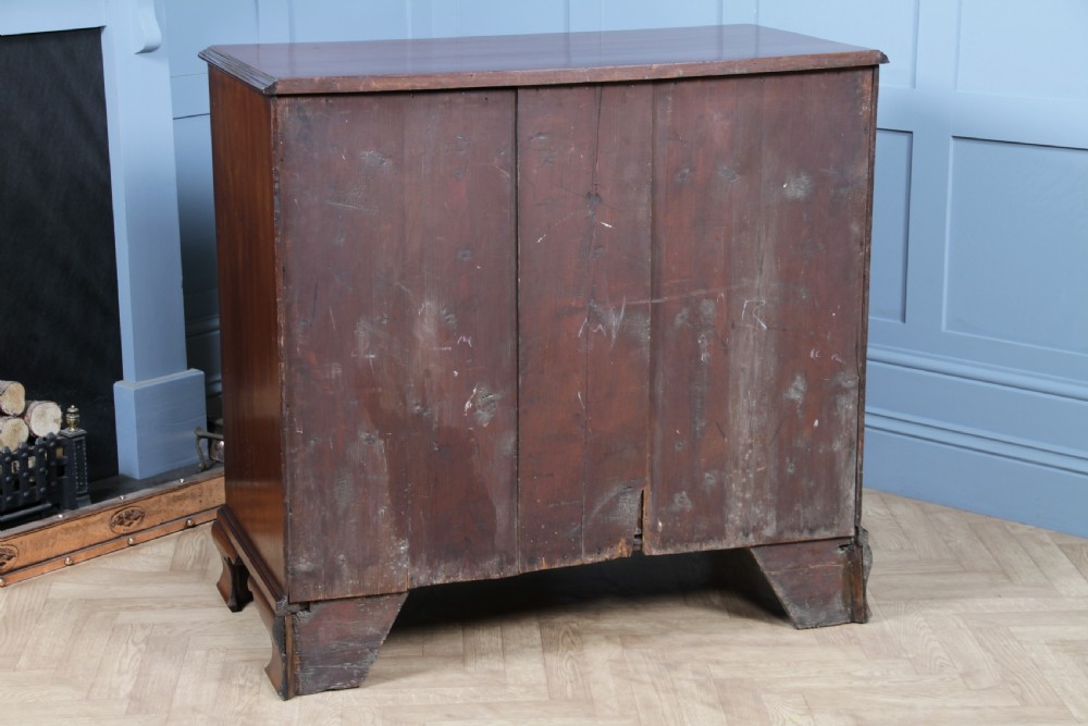 Original Antique Georgian Flame Grain Mahogany Chest Bank of 5 Drawers Restored View XXI