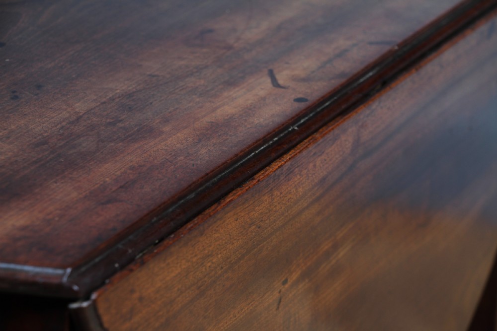 Georgian Solid Mahogany Small Drop Leaf Pembroke Occasional Table With Drawer View XV