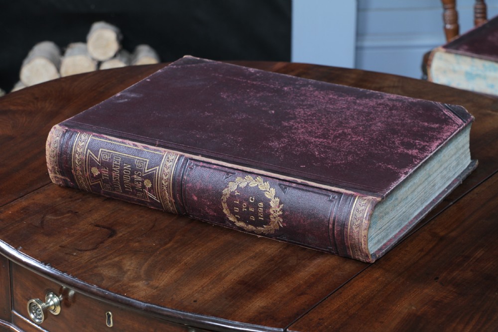 Large Antique Victorian Book 'The Illustrated London News 1899 July - Dec' Books