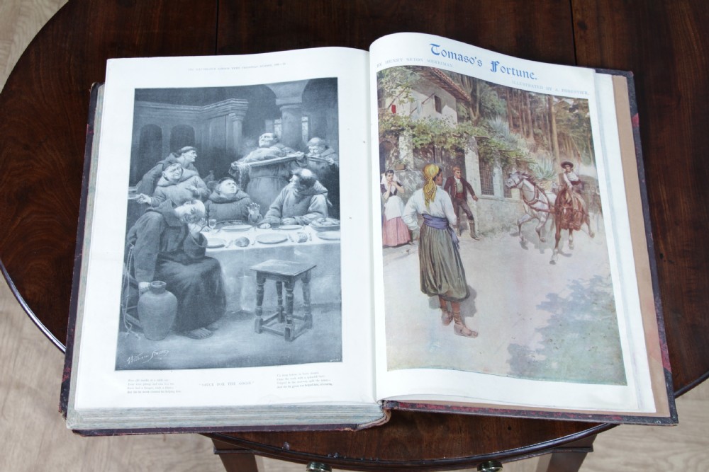 Large Antique Victorian Book 'The Illustrated London News 1899 July - Dec' Books View VIII