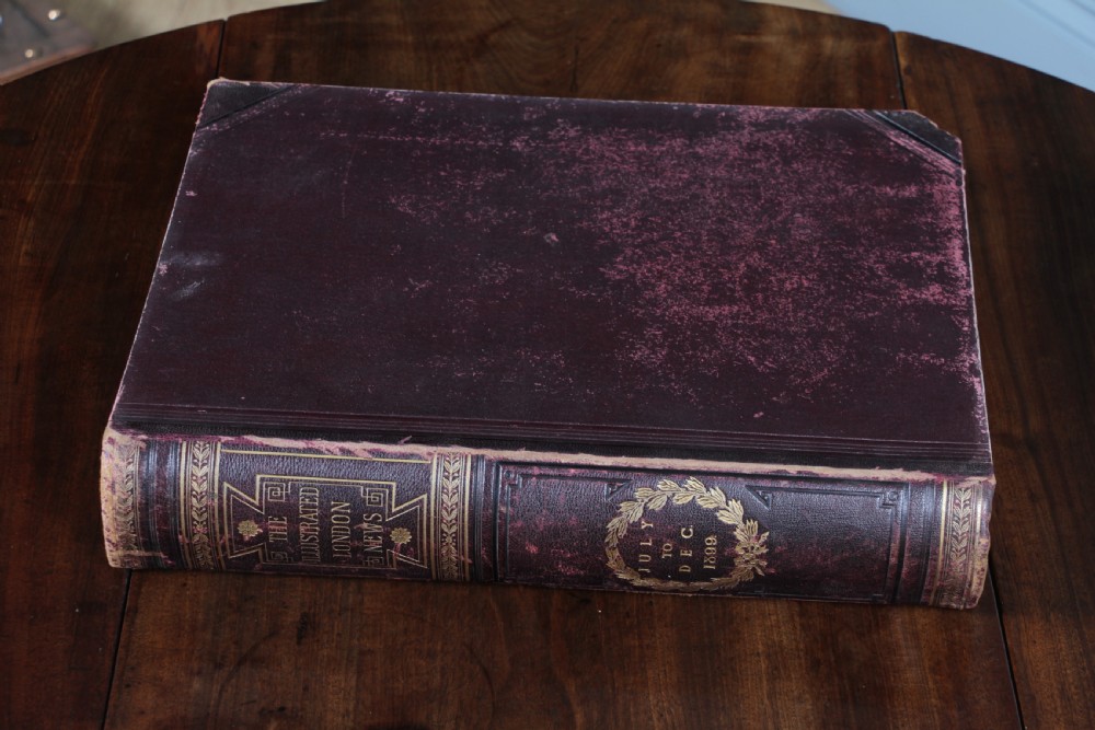 Large Antique Victorian Book 'The Illustrated London News 1899 July - Dec' Books View X