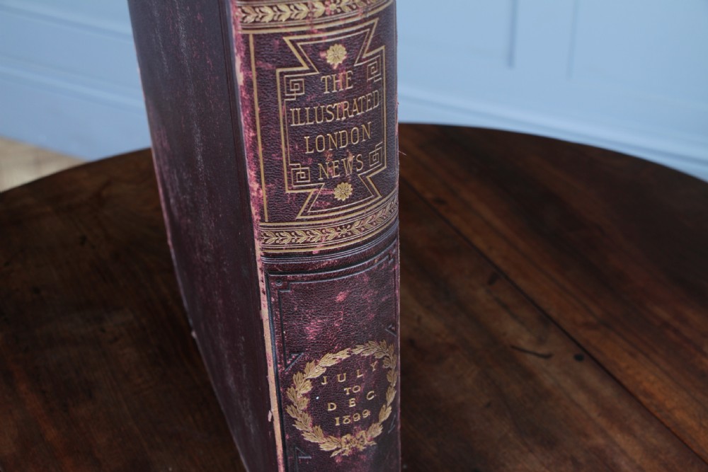 Large Antique Victorian Book 'The Illustrated London News 1899 July - Dec' Books View XII