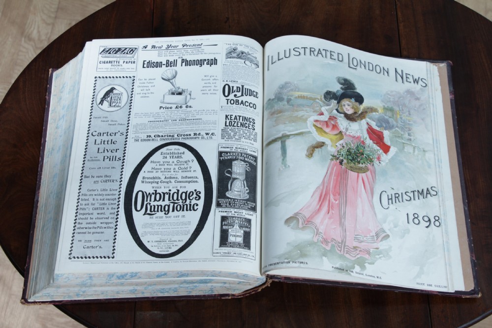 Large Antique Victorian Book 'The Illustrated London News 1898 July - Dec' Books View VI