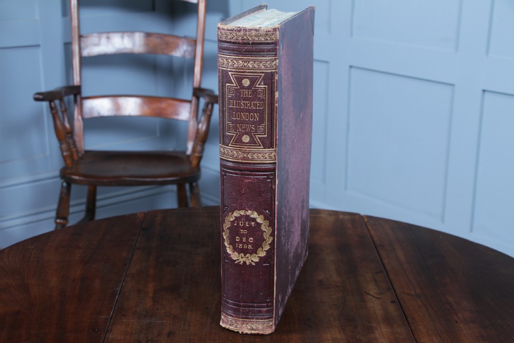Large Antique Victorian Book 'The Illustrated London News 1898 July - Dec' Books View VII