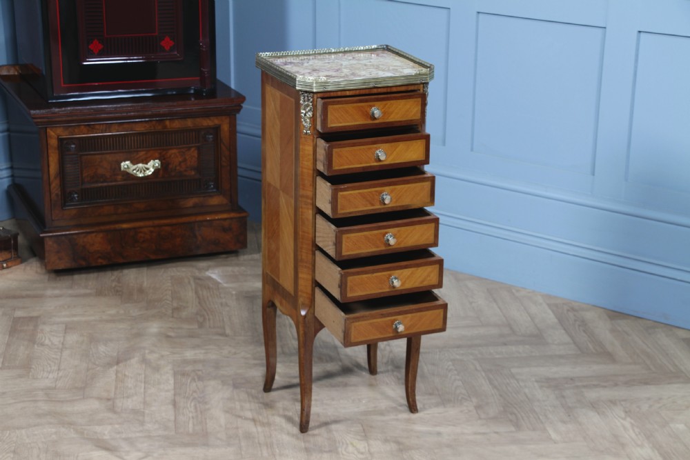 Small Antique French Louis XVI Inlaid Kingwood 6 Drawer Chest Lingerie Semanier View III