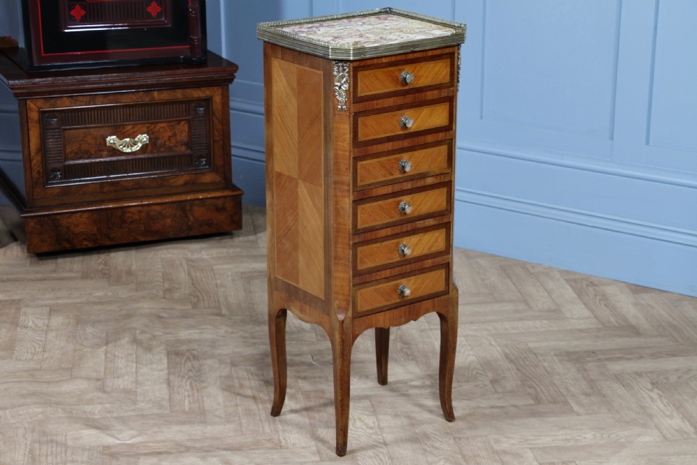 Small Antique French Louis XVI Inlaid Kingwood 6 Drawer Chest Lingerie Semanier View VII