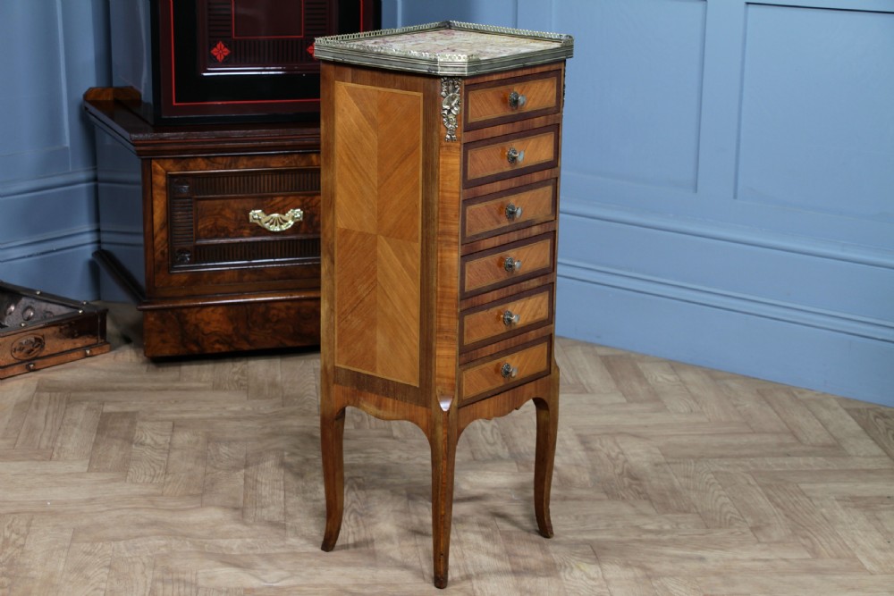 Small Antique French Louis XVI Inlaid Kingwood 6 Drawer Chest Lingerie Semanier View VIII