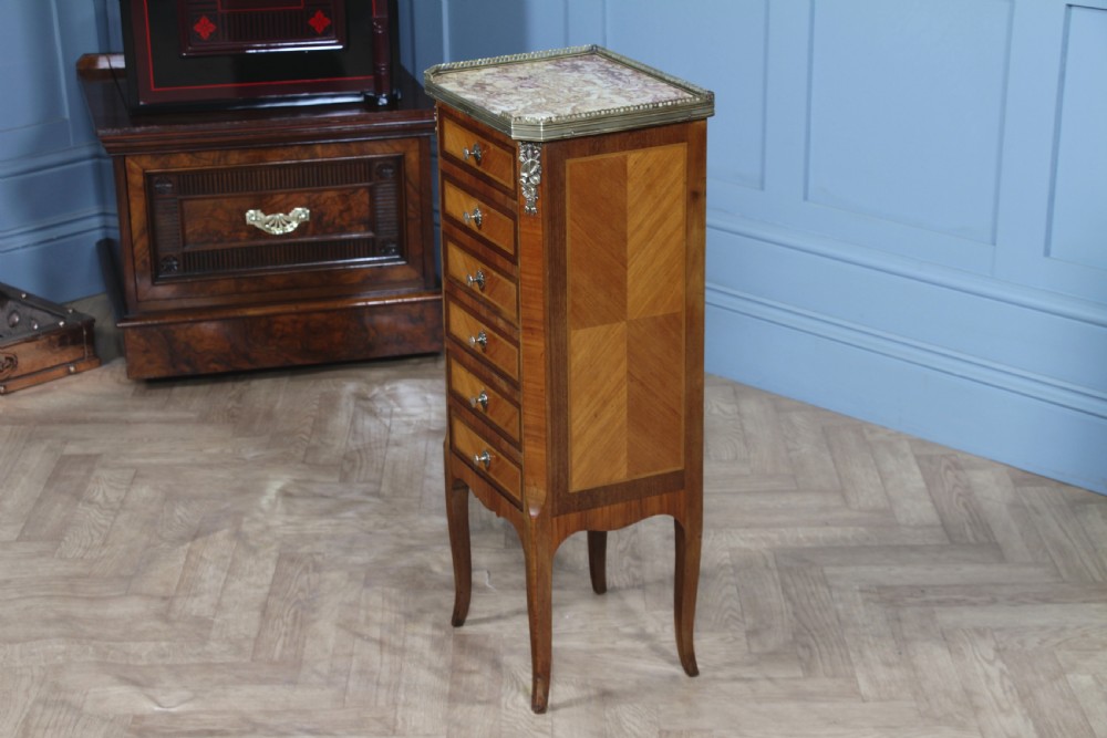 Small Antique French Louis XVI Inlaid Kingwood 6 Drawer Chest Lingerie Semanier View IX