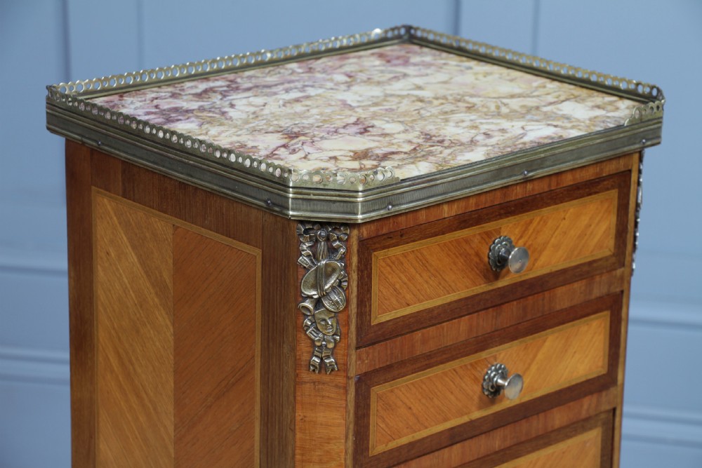 Small Antique French Louis XVI Inlaid Kingwood 6 Drawer Chest Lingerie Semanier View XI