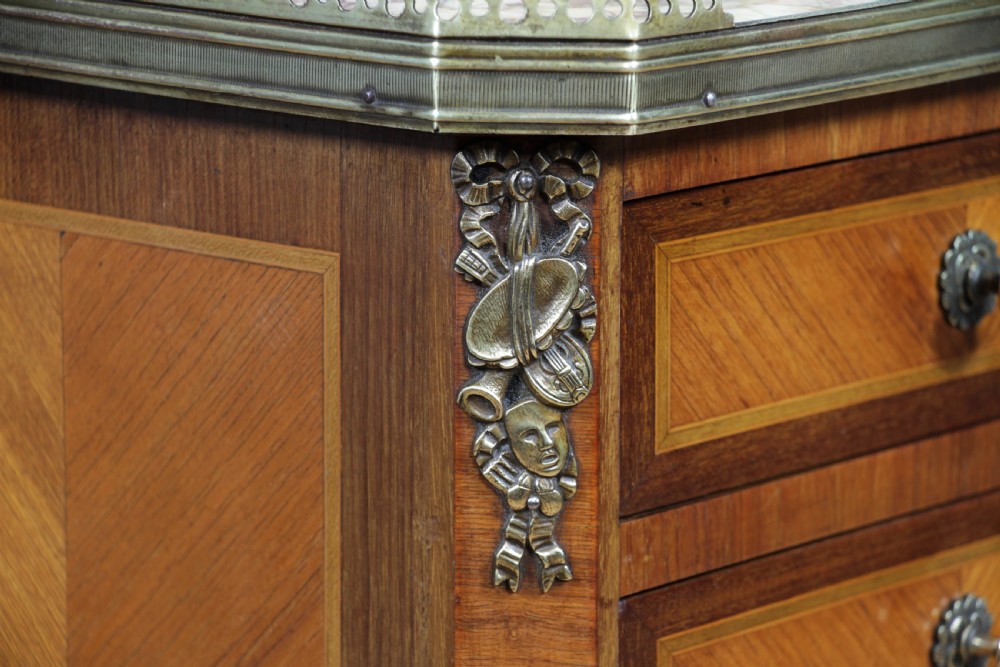 Small Antique French Louis XVI Inlaid Kingwood 6 Drawer Chest Lingerie Semanier View XVI