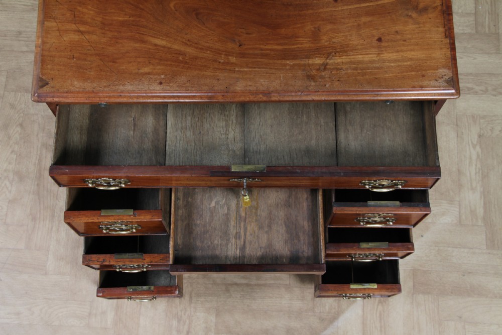 Antique George III 18th Century 8 Drawer Mahogany Kneehole Writing Desk Georgian C1790 View XX