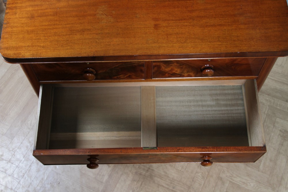 Outstanding Original Antique Victorian Flame Grain Mahogany Chest of 5 Drawers C1870 View XVIII