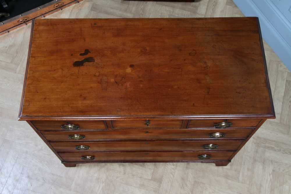 Original Antique Georgian Mahogany Chest Bank of 6 Drawers 3 over 3 Restored C1830 View VII